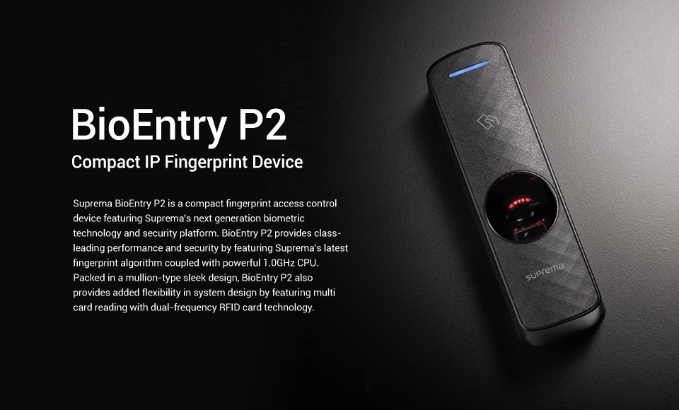 BioEntry P2 Lector de Huella Multiformato (125KHz EM & 13.56MHz Mifare, DesFire/EV1, FeliCa, NFC)